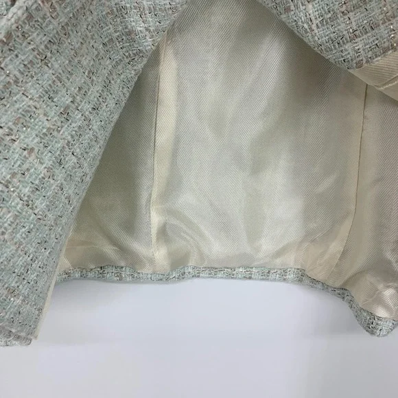 Zara Blazer Tweed Double Breasted Light Blue Blogger Fave Womens Size Medium - Picture 10 of 15